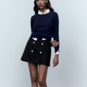 ZARA PEARL-BUTTON FRONT SKIRT - S2411